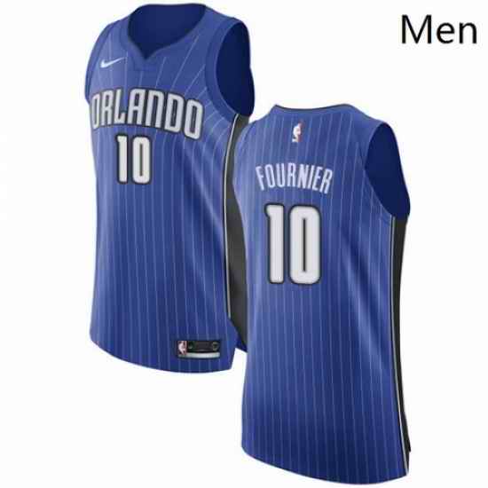 Mens Nike Orlando Magic 10 Evan Fournier Authentic Royal Blue Road NBA Jersey Icon Edition